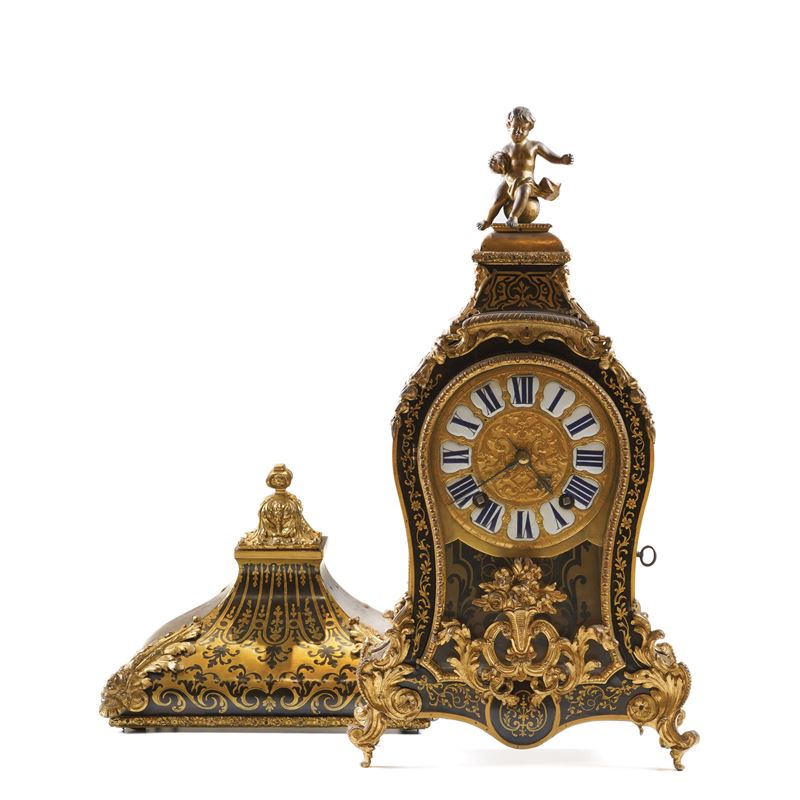 Pandola Cartel con mensola, Naudin a Paris, XIX secolo  - Asta Pendole e orologi  - Cambi Casa d'Aste