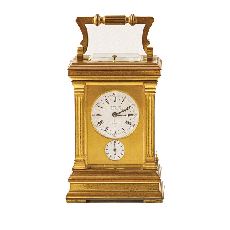 Officielle a tempietto due quadranti, Auguste Hilaire Rodanet, Francia XIX secolo  - Asta Pendole e orologi  - Cambi Casa d'Aste