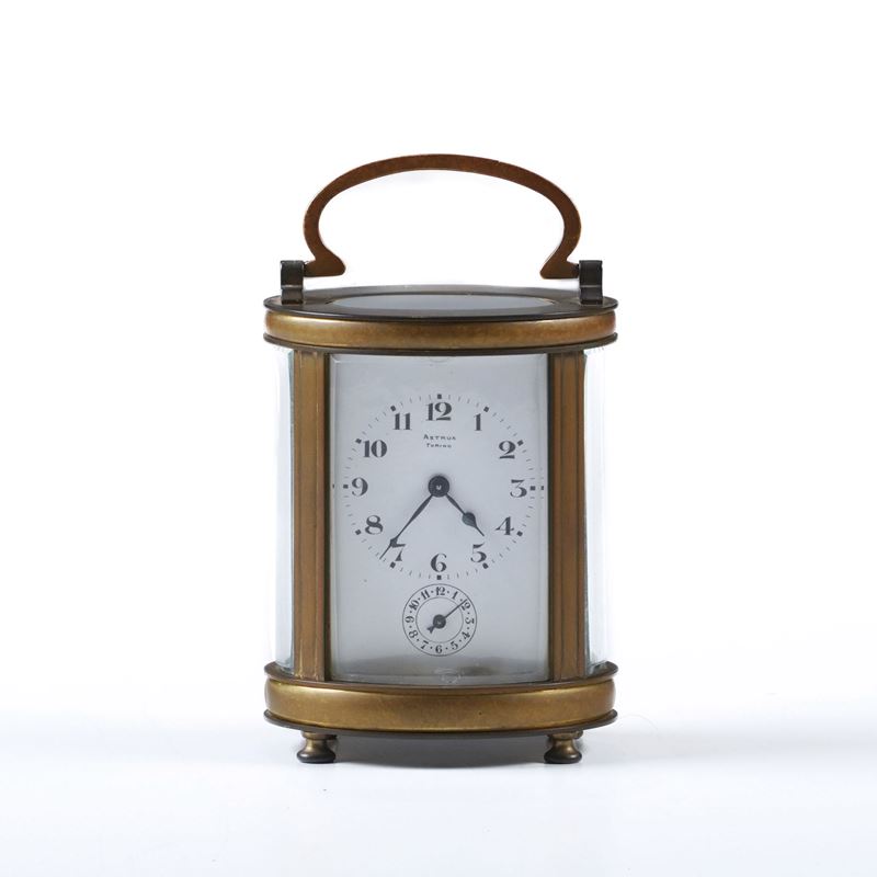 Officielle in ottone, Astrua Torinio, XIX-XX secolo  - Auction Pendulum and clocks - Cambi Casa d'Aste
