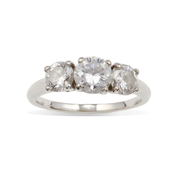 Three brilliant-cut diamond ring