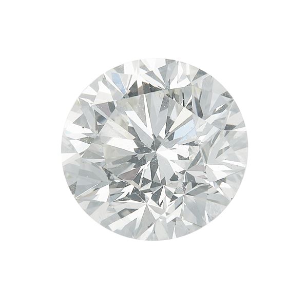 Brilliant-cut diamond weight 3.03 carats, color K, clarity VS2, fluorescence very faint. Gemmological Report RAG Torino n. DV23192