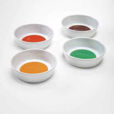Set di Quattro Piatti Fondi della Serie Fantasia Italiana.