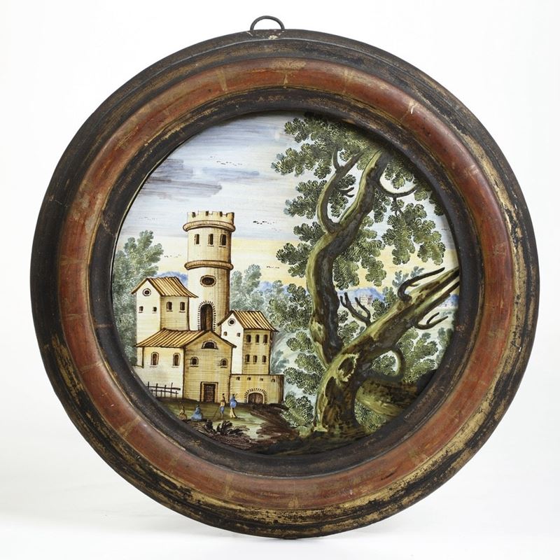 Targa. Castelli, XVIII o XIX secolo.  - Auction Ceramics - Cambi Casa d'Aste