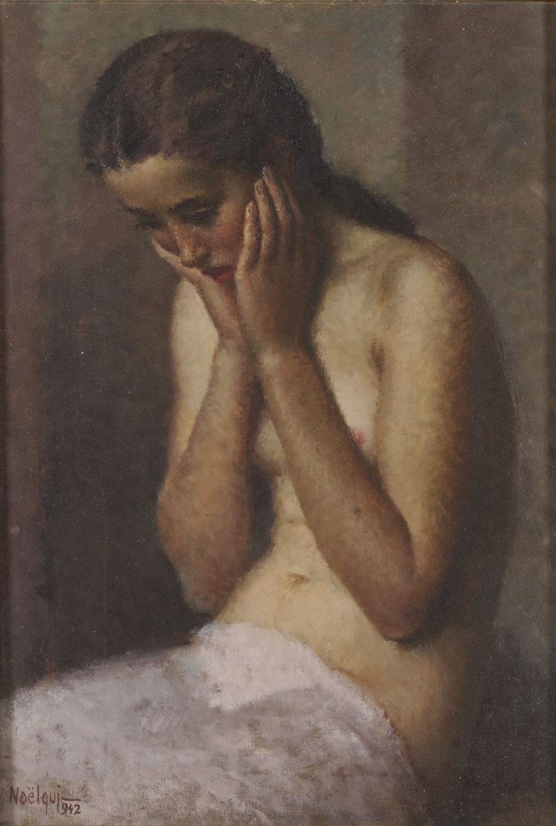 Noel Quintavalle (Noelqui) : Giovane, 1942  - olio su tela - Auction 19th and 20th Century Paintings - Cambi Casa d'Aste