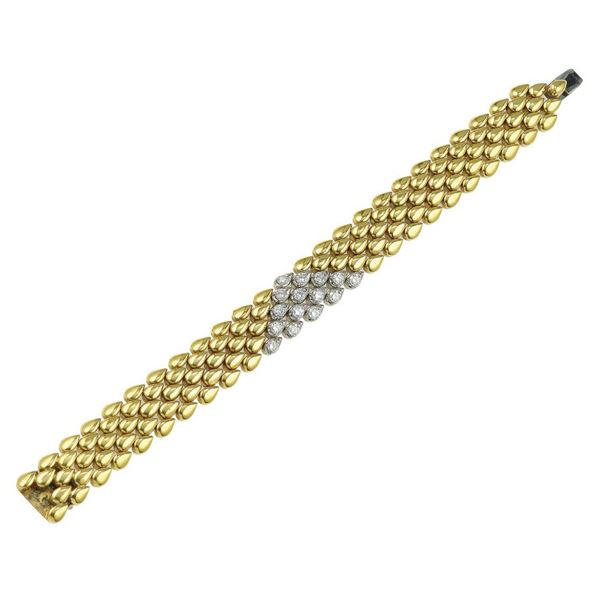 Diamond and gold bracelet