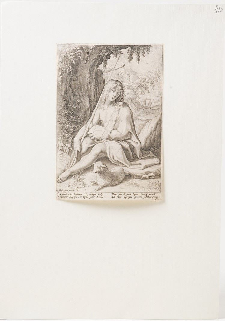 Scuola fiamminga da Hendrick Goltzius, (1558-1617). San Giovanni Battista.  - Asta Stampe, Vedute e Carte Geografiche - Cambi Casa d'Aste