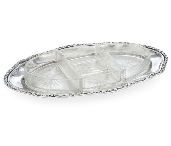 Antipastiera. Argenteria italiana, prima metà del XX secolo. Argentiere Cesa, Alessandria