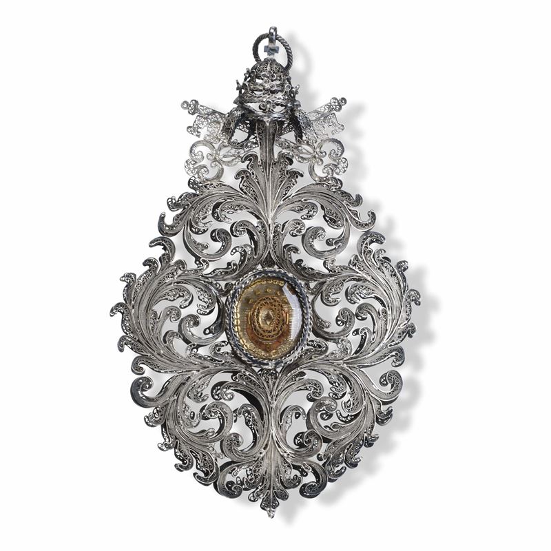 Pendente reliquiario. Oreficeria italiana del XVIII secolo  - Auction Collectors' Silvers - I - Cambi Casa d'Aste