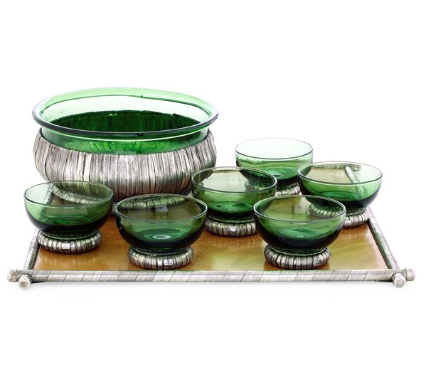 Set da macedonia. Argenteria milanese del XX-XXI secolo. Argentiere Valvassori & Pirovano