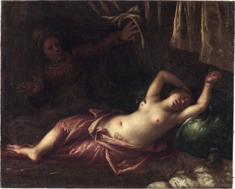 Francesco Cairo : Suicidio di Cleopatra  - olio su tela - Auction Old Masters - Cambi Casa d'Aste