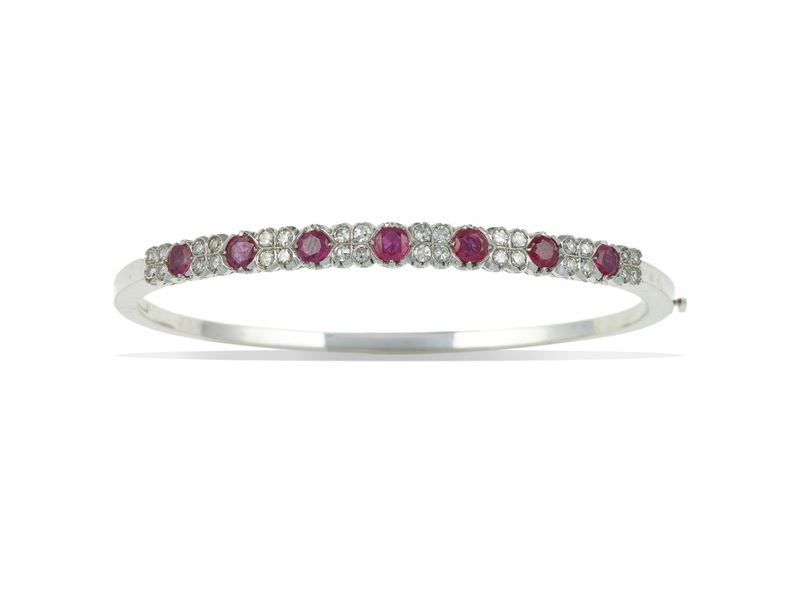 Ruby, diamond and gold bangle  - Auction Fine Jewellery - Cambi Casa d'Aste