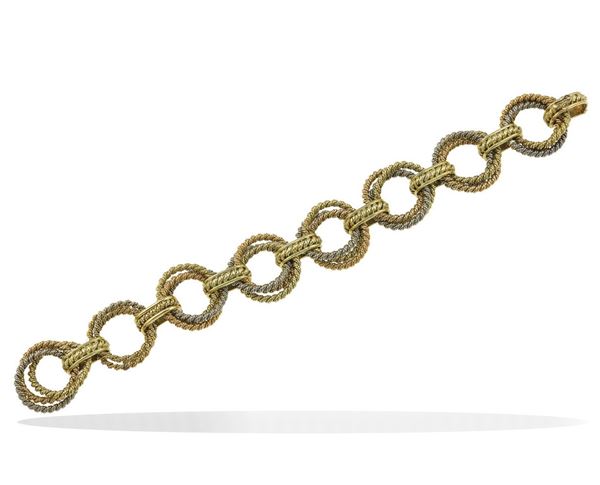 Three-color gold bracelet