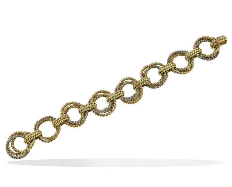Three-color gold bracelet  - Auction Vintage Jewellery - Cambi Casa d'Aste