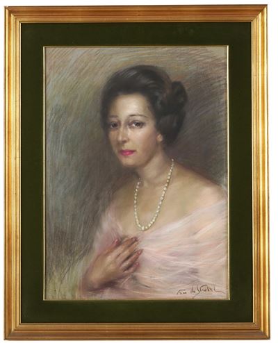 Ritratto di Donna con Collana di Perle