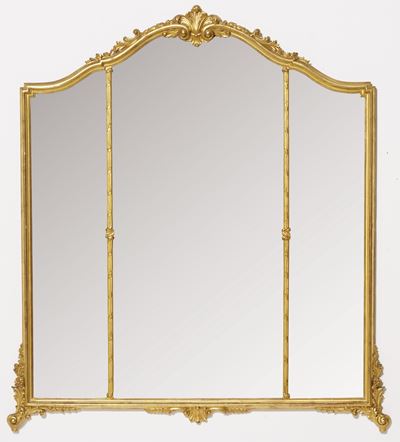 Specchiera con Cornice in Legno Intagliato e Dorato. XX Secolo