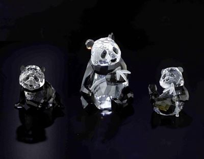 Famiglia di Panda Swarovski Scs Edizione Annuale 2008