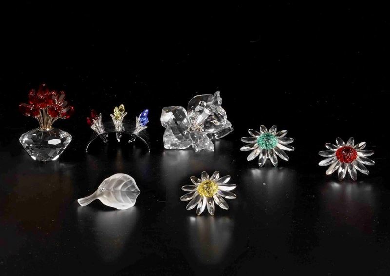 Lotto composto da elementi floreali Swarovski  - Auction Swarovski: Crystalized Elegance - Cambi Casa d'Aste