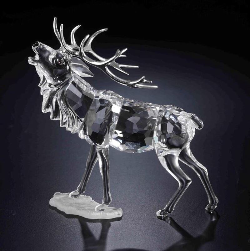 Cervo corna argentate Swarovski “Alex” edizione annuale 2008  - Auction Swarovski: Crystalized Elegance - Cambi Casa d'Aste