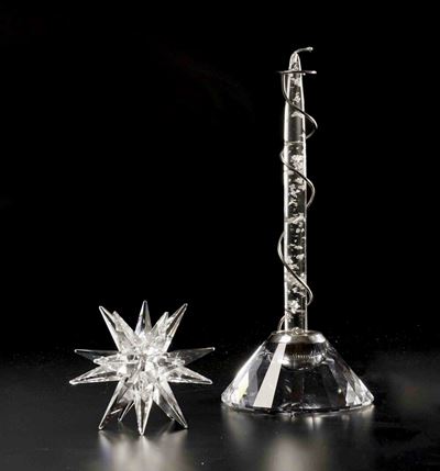 Coppia di Candelieri Swarovski.
