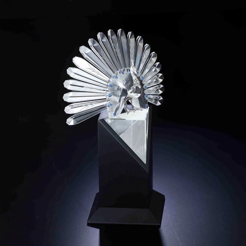 Grande pavone Swarovski edizione annuale 1998  - Auction Swarovski: Crystalized Elegance - Cambi Casa d'Aste