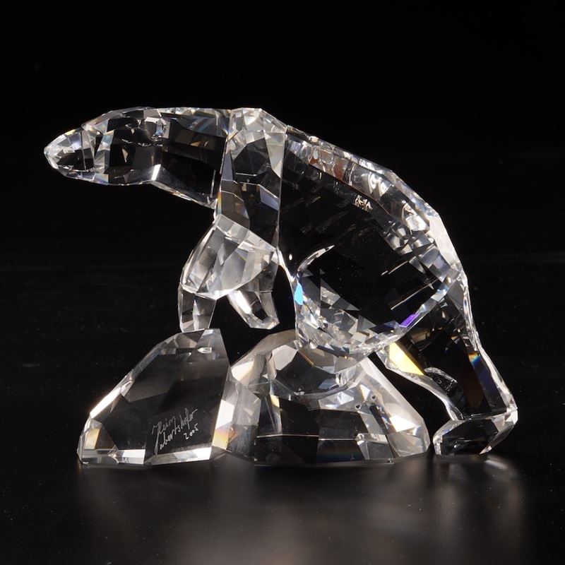 Orso polare Swarovski “Nanuc” firmato alla base  - Asta Swarovski: Crystalized Elegance - Cambi Casa d'Aste