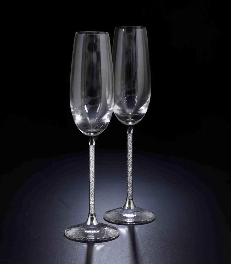 Coppia di calici di cristallo Swarovski  - Auction Swarovski: Crystalized Elegance - Cambi Casa d'Aste