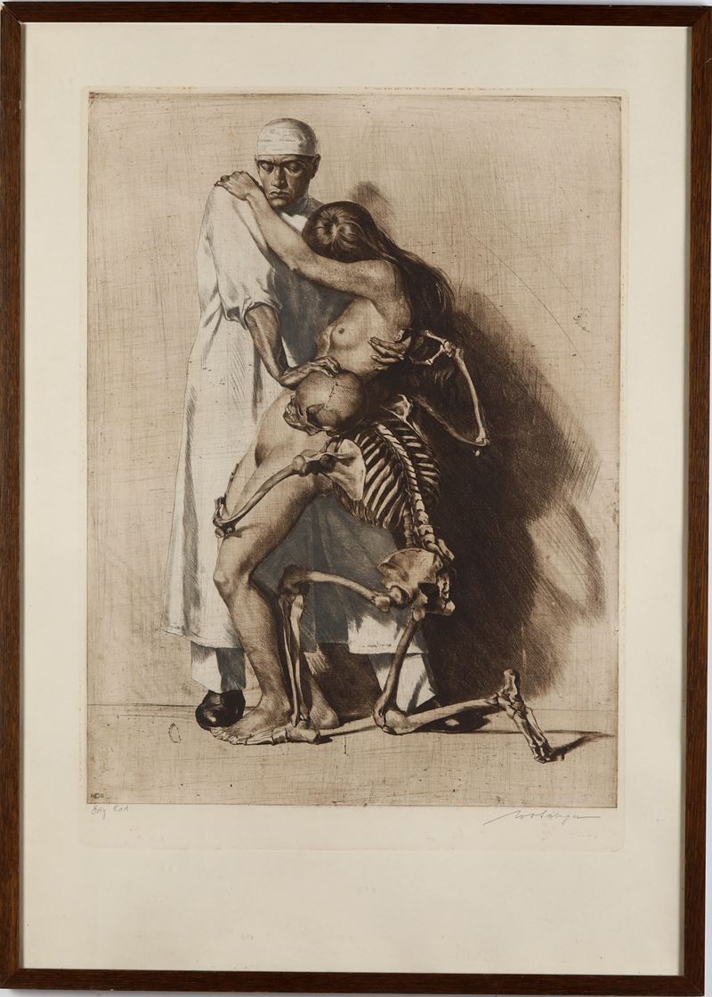 Ivo Saliger : Il dottore, la ragazza e la morte  - Auction Painting of the XIX-XX century - Cambi Casa d'Aste