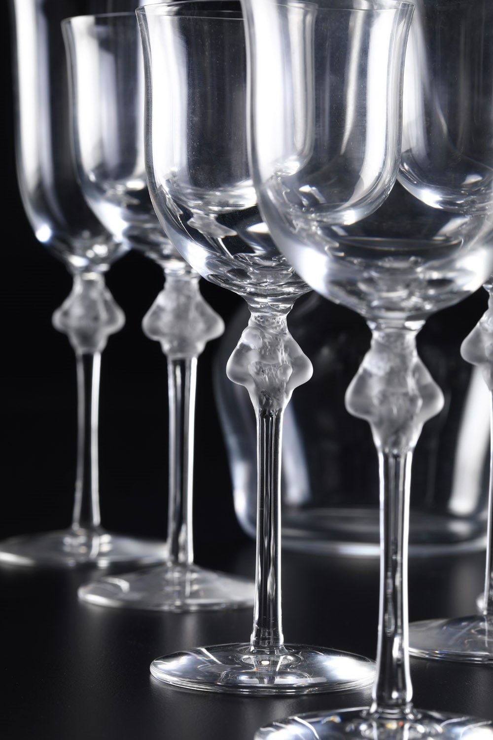 Servizio di Bicchieri “roxane”francia, Manifattura Lalique, Ultimo Terzo del Novecento