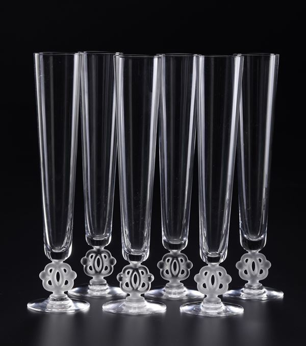 Dodici flûtes Francia, Voges, Cristallerie de Portieux, XX secolo 
