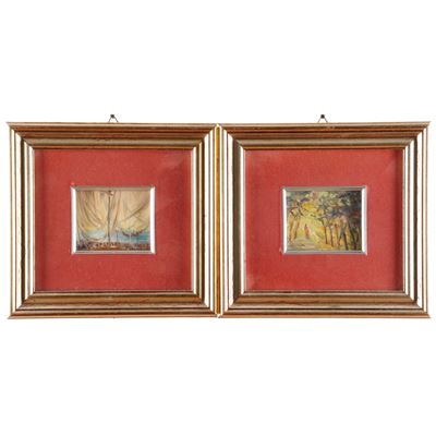 Anonimo, Paesaggio marino, inizi XX secolo, olio su tavola