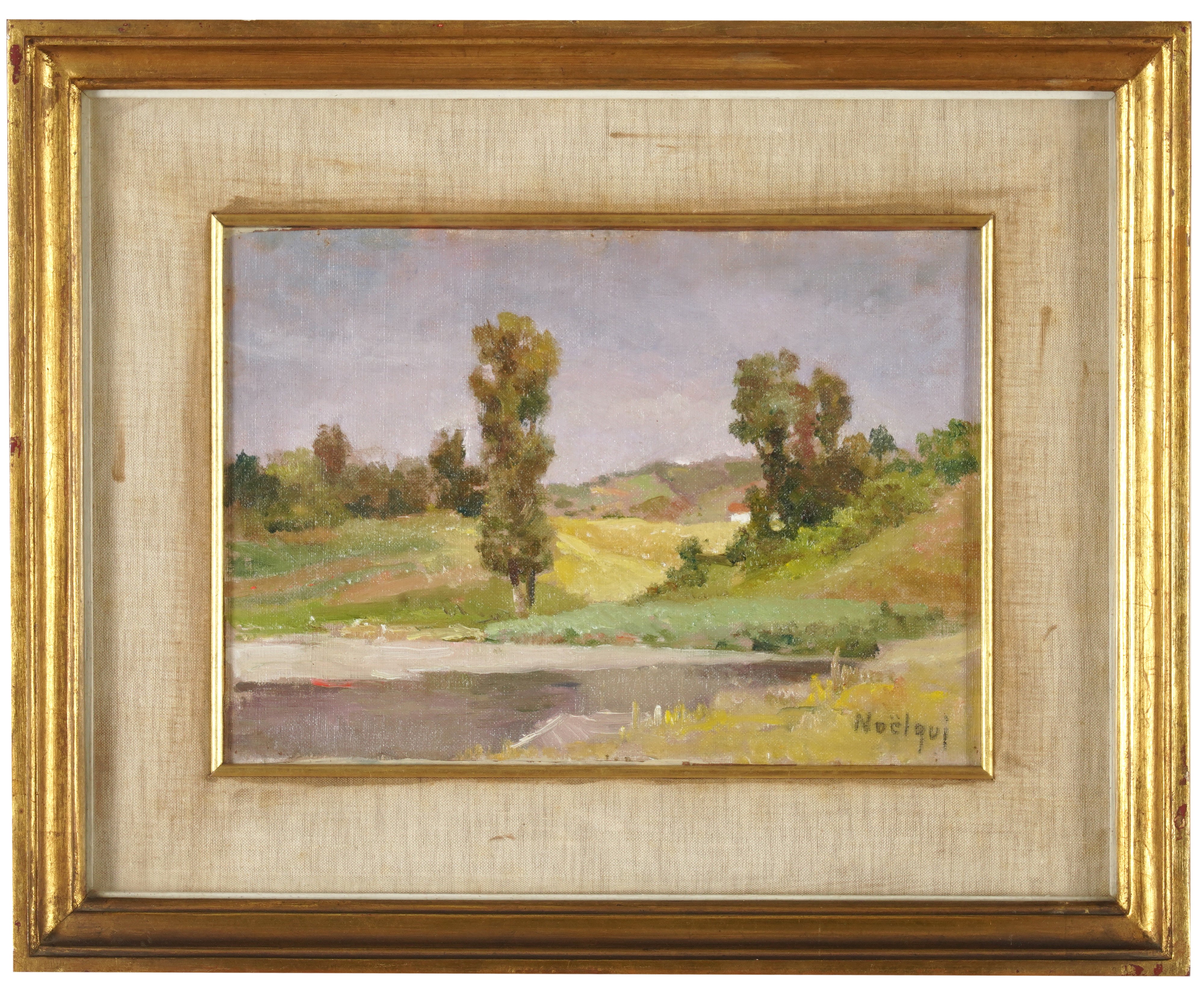 Noel Quintavalle (noelqui) - Paesaggio fluviale, olio su tela