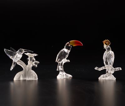 Lotto di Volatili Tropicali Swarovski