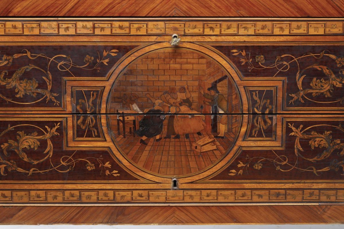 Coppia di Comò Neoclassici a Due Cassetti. Lombardia Fine XVIII Secolo