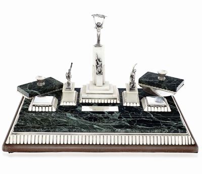 Monumentale Servizio da Scrittoio. Ungheria Metà del XX Secolo, Marchi in Uso dal 1937 al 1965