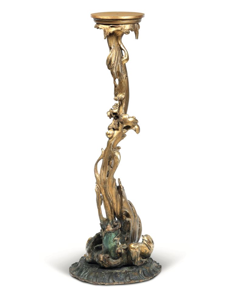 Gueridon in legno intagliato e dorato. XIX secolo  - Asta Antiquariato  - Cambi Casa d'Aste