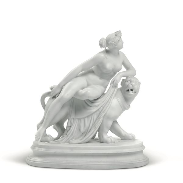 Scultura. Manifattura indeterminata alla maniera di Royal Copenaghen, seconda metà del XX secolo. 