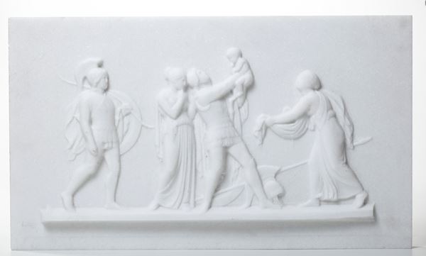 Bassorilievo in conglomerato marmoreo. XX secolo