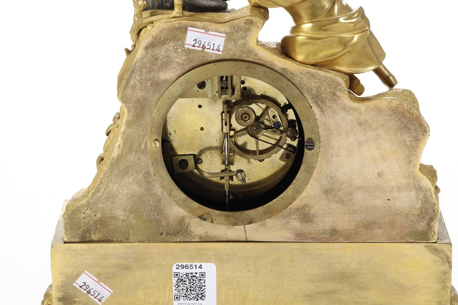 Pendola da tavolo in bronzo dorato, Francia XIX secolo