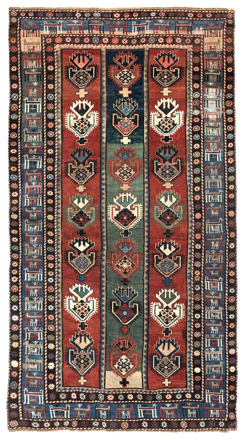 Tappeto Kazak, Caucaso inizio XX secolo  - Auction Antique carpets - Cambi Casa d'Aste