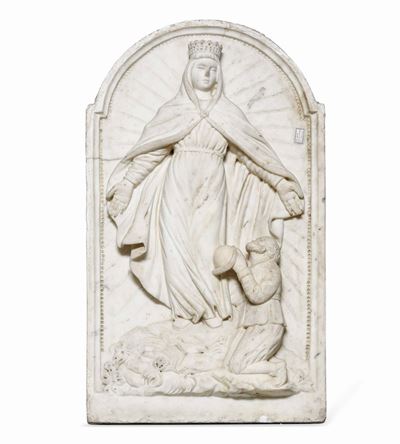 Madonna della Misericordia con il Beato Botta. Arte Barocca Ligure, XVII-XVIII Secolo