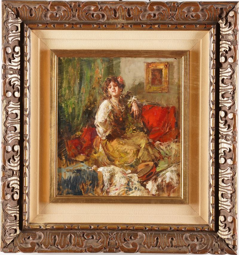 Mancini Figura femminile  - olio su tavola - Auction Painting of the XIX-XX century - Cambi Casa d'Aste