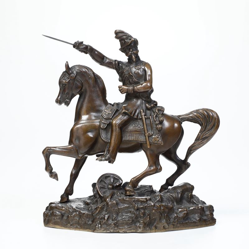 Vittorio Emanuele II a cavallo. Fonditore del XIX-XX secolo  - Auction Sculpture - Cambi Casa d'Aste