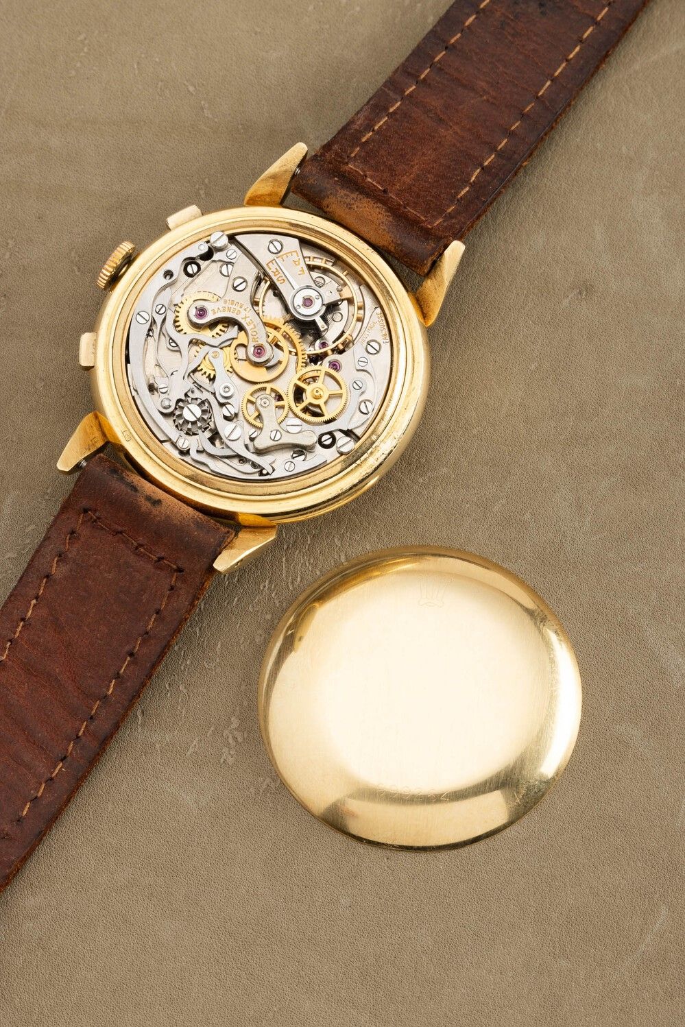 Rolex - Raro ed Eccezionale Cronografo Tre Contatori Ref 4313 con Pulsanti Quadri e Fondello a Sc...