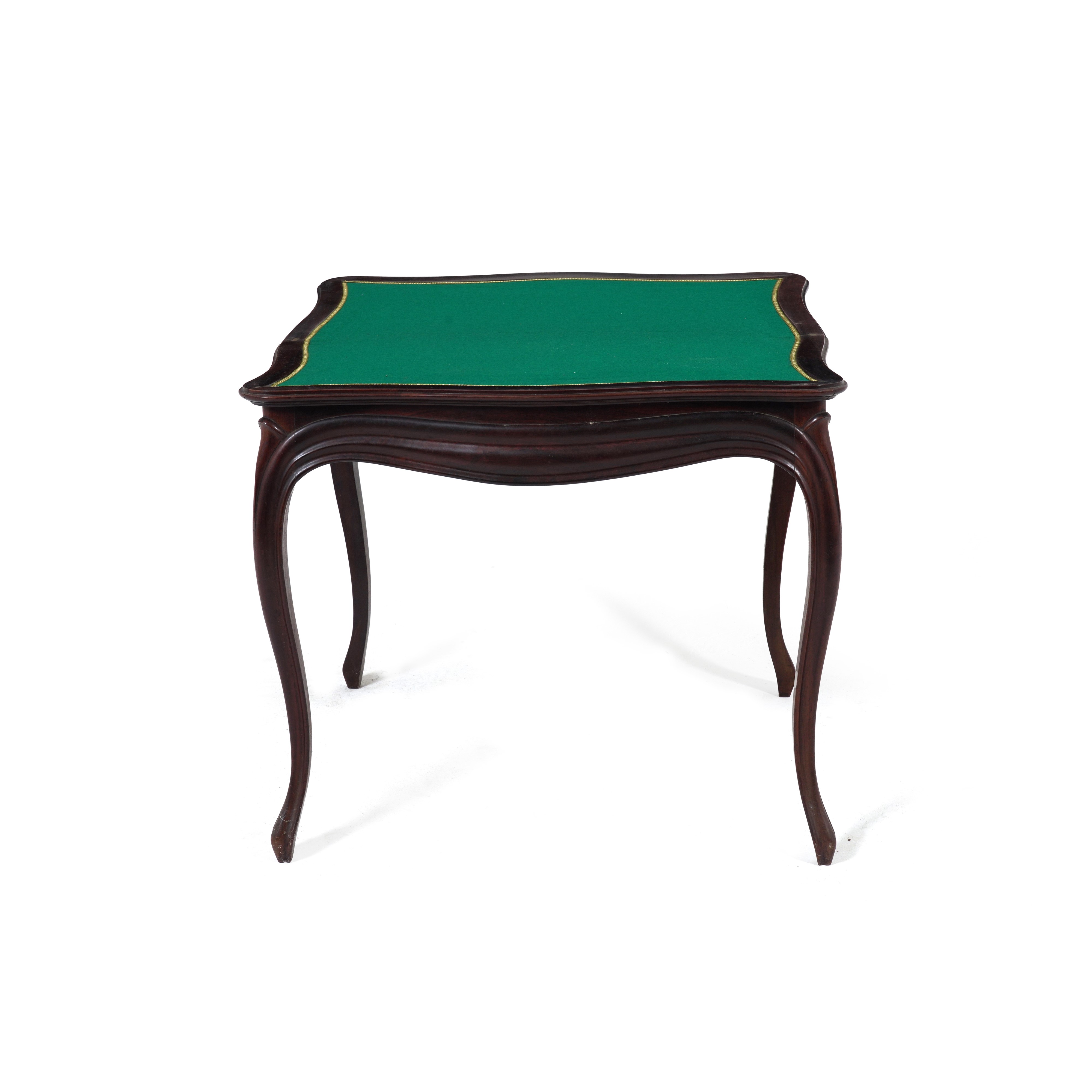 Tavolo da Gioco in Legno con Piano a Libro. XX Secolo