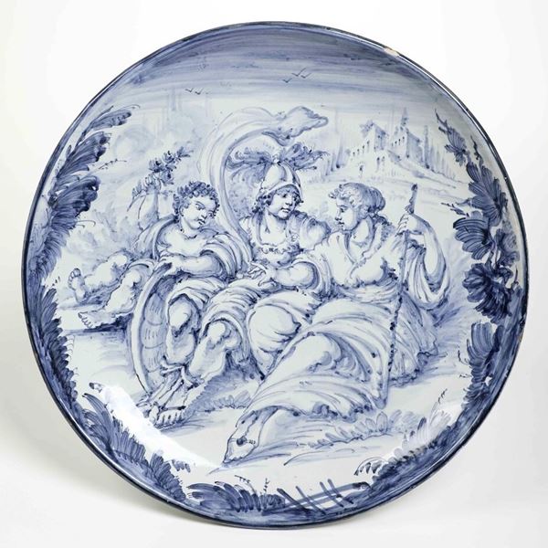 Grande piatto. Albissola, Manifattura Spica, XX secolo.