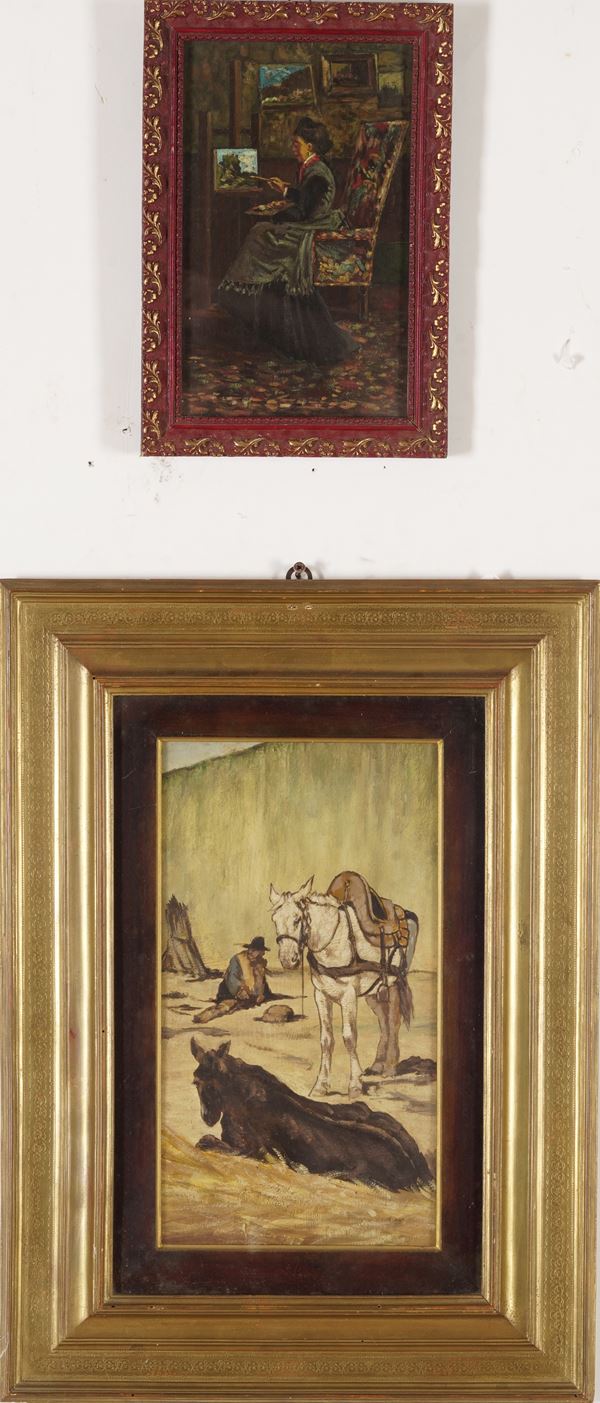 Due tavolette dipinte da Fattori o macchiaioli