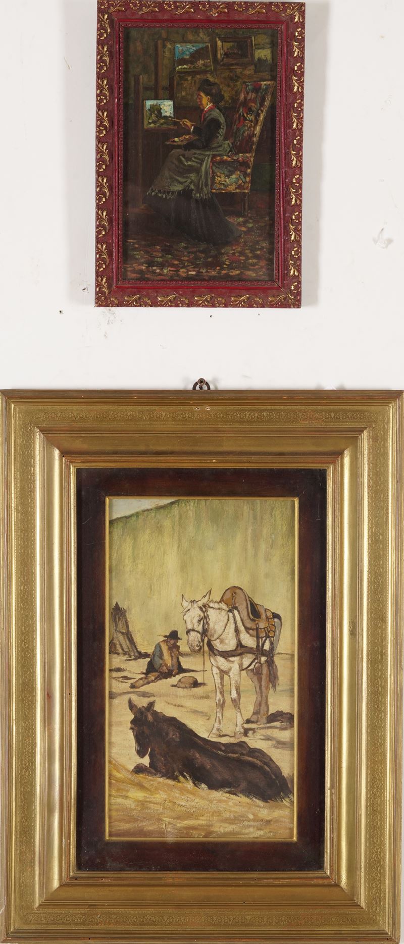 Due tavolette dipinte da Fattori o macchiaioli  - Asta Pittura del XIX-XX secolo - Cambi Casa d'Aste