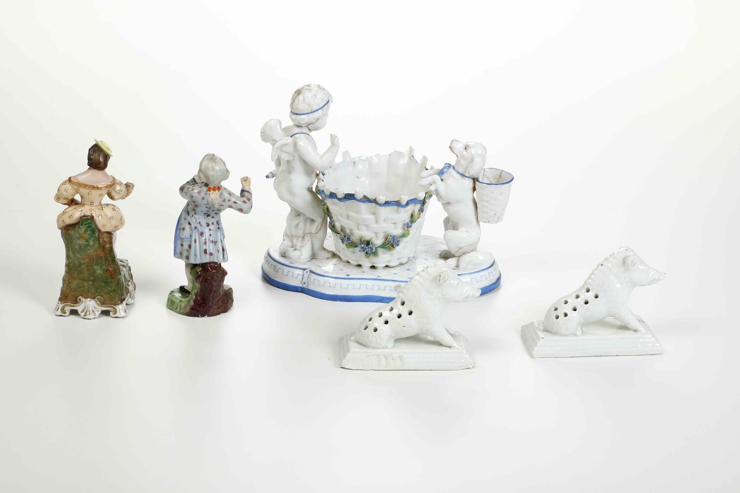 Coppia di Figurine Porta Stecchini, XIX Secolo.