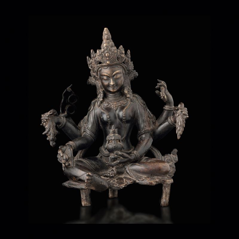 A bronze Vasudhara, Nepal, 1600s  - Auction Fine Chinese Works of Art - Cambi Casa d'Aste