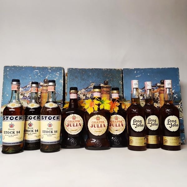 Stock84 Brandy, Grappa Julia, Long John Scotch Whisky